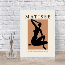 Quadro Mulher Matisse MinimalistaMarrom 24x18cm - com vidro