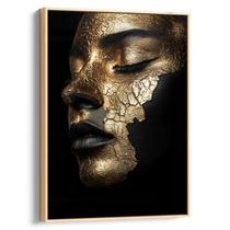 Quadro Mulher Negra Dourada Fragmentos de Ouro Vivente