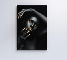 Quadro mulher negra dourado