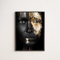 Quadro Mulher Preto com Dourado 24x18cm - com vidro Quadro Mulher Preto com Dourado 24x18cm - com vidro