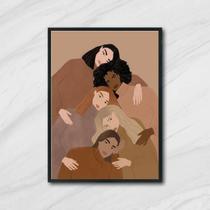 Quadro Mulheres Unidas Não Serão Vencidas 33x24cm - com vidro