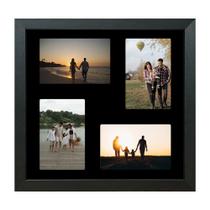 Quadro Multifotos 4 Fotos de 10x15 Paspatur Preto 30x30