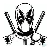 Quadro Mural Artesanato Deadpool Cortado A Laser Em Aço Preto