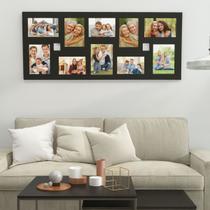 Quadro Mural De Fotos Parede MDF 10 Fotos 10x15cm Painel Decorativo 82x32cm Sala E Quarto