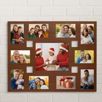 Quadro Mural De Fotos Parede MDF 11 Fotos 10x15 E 20x25 Painel Decorativo 65x50cm Sala E Quarto
