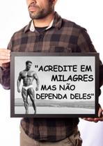 Quadro Musculação Academia Treino Frase Motivacional