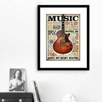 Quadro Music Guitarra - 60X48Cm