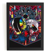 Quadro Musica Daft Punk Desenho Arte Poster Com Moldura