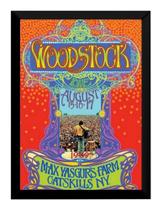 Quadro Musica Festival De Woodstock Poster Moldurado