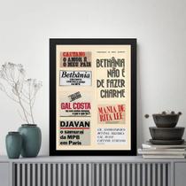 Quadro Música MPB - Reportagens 45x34cm - com vidro
