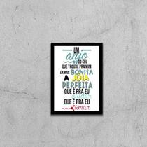 Quadro Música Um Anjo do Céu 33x24cm - com vidro Quadro Música Um Anjo do Céu 33x24cm - com vidro