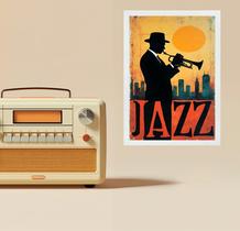 Quadro Músico Jz - Homem Com Trompete 45X34Cm