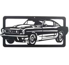 Quadro Mustang Moldura Retangular 38x19 Cm Preto Lixa