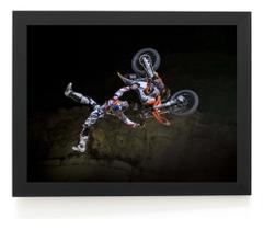 Quadro Mx Freestyle Motocross Manobra Poster Com Moldura