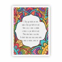 Quadro Namastê - Meditação - Yoga - Oração Moldura Branca