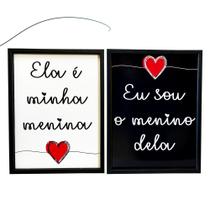 Quadro namorado namorada frase criativa decorativo moldura