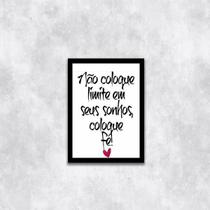 Quadro Não Coloque Limite Em Seus Sonhos 24x18cm Quadro Não Coloque Limite Em Seus Sonhos 24x18cm