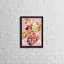 Quadro Não Sou Obrigada Fundo Rosa 24x18cm