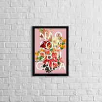 Quadro Não Sou Obrigada Fundo Rosa 45X34Cm Com Vidro Preta