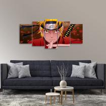 Quadro Naruto Uzumaki Mosaico 5 Peças decorativo