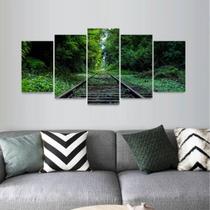 Quadro Natureza Verde Mosaico Para Quarto Sala 125X60