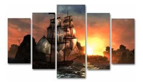 Quadro Navio Pirata Para Quarto Sala Escritório Gamer Pc Ps4