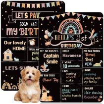 Quadro-negro de aniversário para cães com tema Tiamon Boho 35,56 x 25,4 cm Quadro-negro de aniversário para cães com tema Tiamon Boho 35,56 x 25,4 cm
