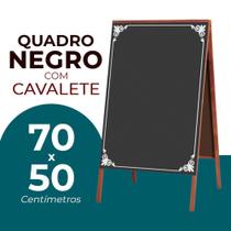 Quadro Negro De Restaurante 50x70cm Com Moldura e Cavalete - Souza Educação