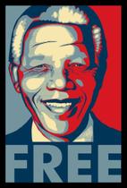 Quadro Nelson Mandela Free Arte 42x29cm
