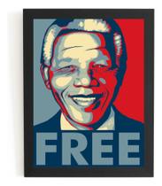 Quadro Nelson Mandela Free Arte Poster Com Moldura
