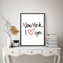 Quadro New York - I Love You 24x18cm - com vidro