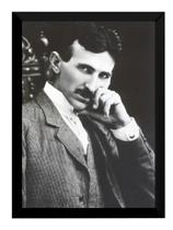 Quadro Nikola Tesla Inventor Foto Poster Moldurado