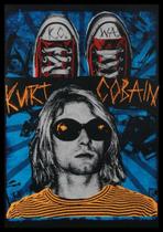 Quadro Nirvana Kurt Cobain Arte Moldura 42x29cm
