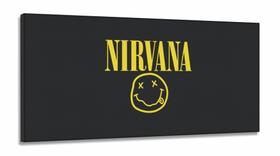 Quadro Nirvana Música Banda Decorativo em Tecido Canvas 130x60