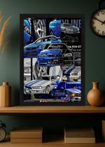 Quadro Nissan GTR R34 com Vidro e Moldura Preta Tam:A4 Quadro Nissan GTR R34 com Vidro e Moldura Preta Tam:A4