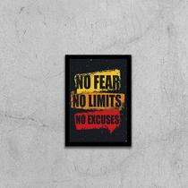 Quadro No Fear, No Limits, No Excuses 24x18cm - com vidro