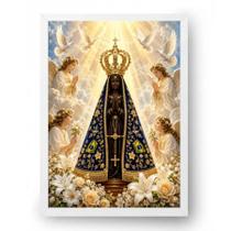 Quadro Nossa Senhora Aparecida com Anjos 15x21cm Quadro Nossa Senhora Aparecida com Anjos 15x21cm