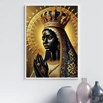 Quadro Nossa Senhora Aparecida - Dourada 33x24cm - com vidro