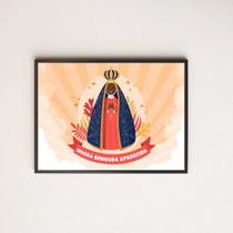 Quadro Nossa Senhora Aparecida Horizontal 33x24cm - com vidro