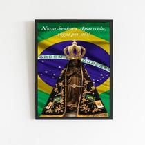 Quadro Nossa Senhora Aparecida Rogai Por Nós 45X34Cm Preta