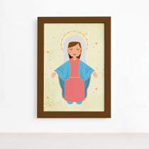 Quadro Nossa Senhora da Assunção Moldura Marrom 22x32cm