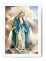 Quadro Nossa Senhora Da Medalha Milagrosa Moldura Branca
