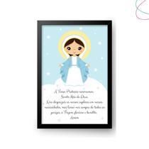 Quadro Nossa Senhora das Graças infantil moldura vidro