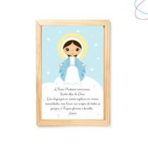 Quadro Nossa Senhora das Graças infantil moldura vidro