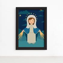 Quadro Nossa Senhora das Graças Moldura Preta 22x32cm