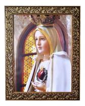 Quadro Nossa Senhora De Fátima 40x50 Moldura Larga