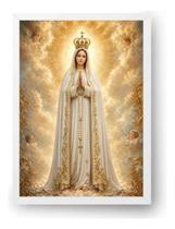 Quadro Nossa Senhora De Fátima Barroca Dourada 50x70cm Quadro Nossa Senhora De Fátima Barroca Dourada 50x70cm