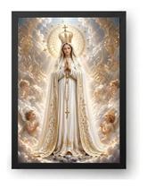 Quadro Nossa Senhora De Fátima Com Coroa Barroca 21x30cm Quadro Nossa Senhora De Fátima Com Coroa Barroca 21x30cm