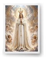 Quadro Nossa Senhora De Fátima Com Coroa Barroca 50x70cm Quadro Nossa Senhora De Fátima Com Coroa Barroca 50x70cm