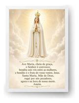 Quadro Nossa Senhora De Fátima Com Oração Ave Maria 40x60cm Quadro Nossa Senhora De Fátima Com Oração Ave Maria 40x60cm